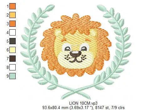 Lion embroidery designs - Safari embroidery design machine embroidery pattern - Baby boy embroidery file - laurel embroidery digital file Marcia Embroidery
