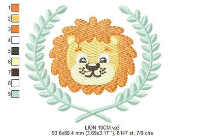 Lion embroidery designs - Safari embroidery design machine embroidery pattern - Baby boy embroidery file - laurel embroidery digital file Marcia Embroidery