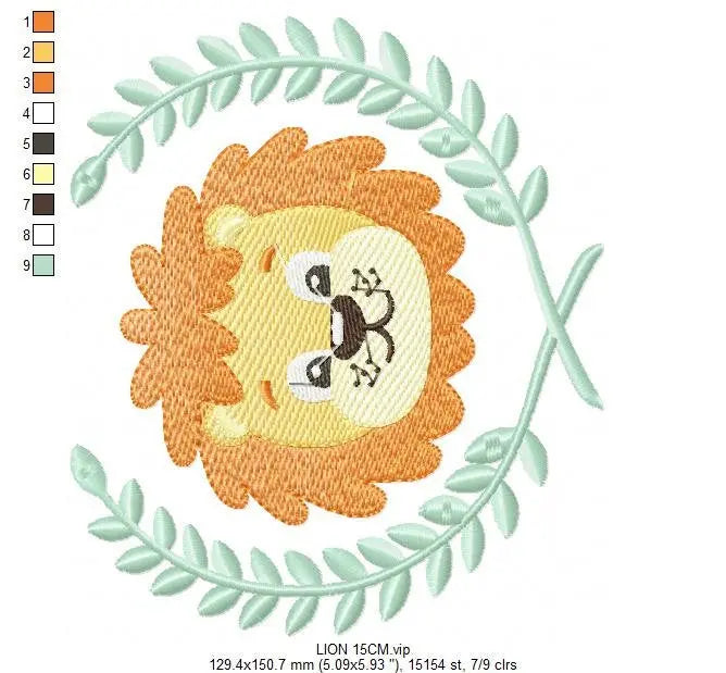 Lion embroidery designs - Safari embroidery design machine embroidery pattern - Baby boy embroidery file - laurel embroidery digital file Marcia Embroidery
