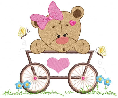Bear embroidery design - Animals embroidery designs machine embroidery pattern - Baby girl embroidery - Safari embroidery file Tag Frame Marcia Embroidery