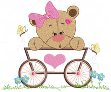 Cargar imagen en el visor de la galería, Bear embroidery design - Animals embroidery designs machine embroidery pattern - Baby girl embroidery - Safari embroidery file Tag Frame
