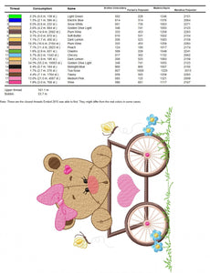 Bear embroidery design - Animals embroidery designs machine embroidery pattern - Baby girl embroidery - Safari embroidery file Tag Frame