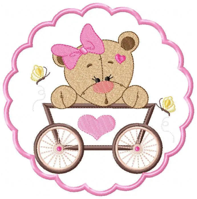 Bear embroidery design - Animals embroidery designs machine embroidery pattern - Baby girl embroidery - Safari embroidery file Tag Frame Marcia Embroidery