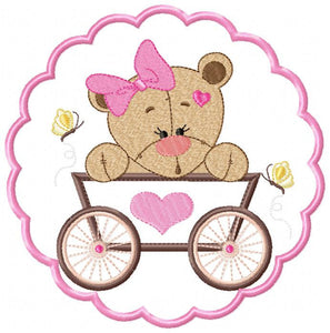 Bear embroidery design - Animals embroidery designs machine embroidery pattern - Baby girl embroidery - Safari embroidery file Tag Frame