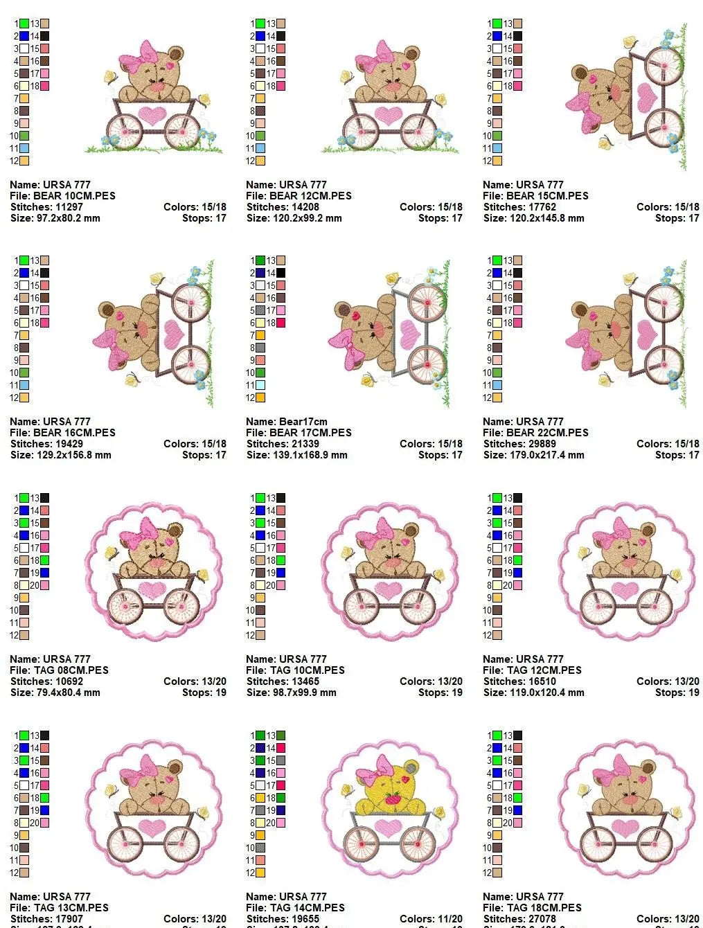 Bear embroidery design - Animals embroidery designs machine embroidery pattern - Baby girl embroidery - Safari embroidery file Tag Frame Marcia Embroidery