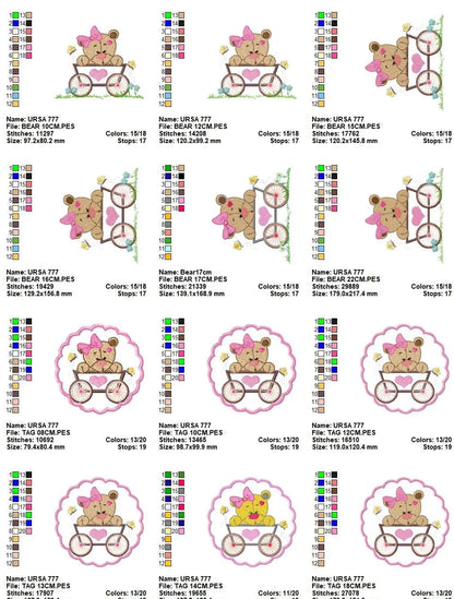 Bear embroidery design - Animals embroidery designs machine embroidery pattern - Baby girl embroidery - Safari embroidery file Tag Frame Marcia Embroidery