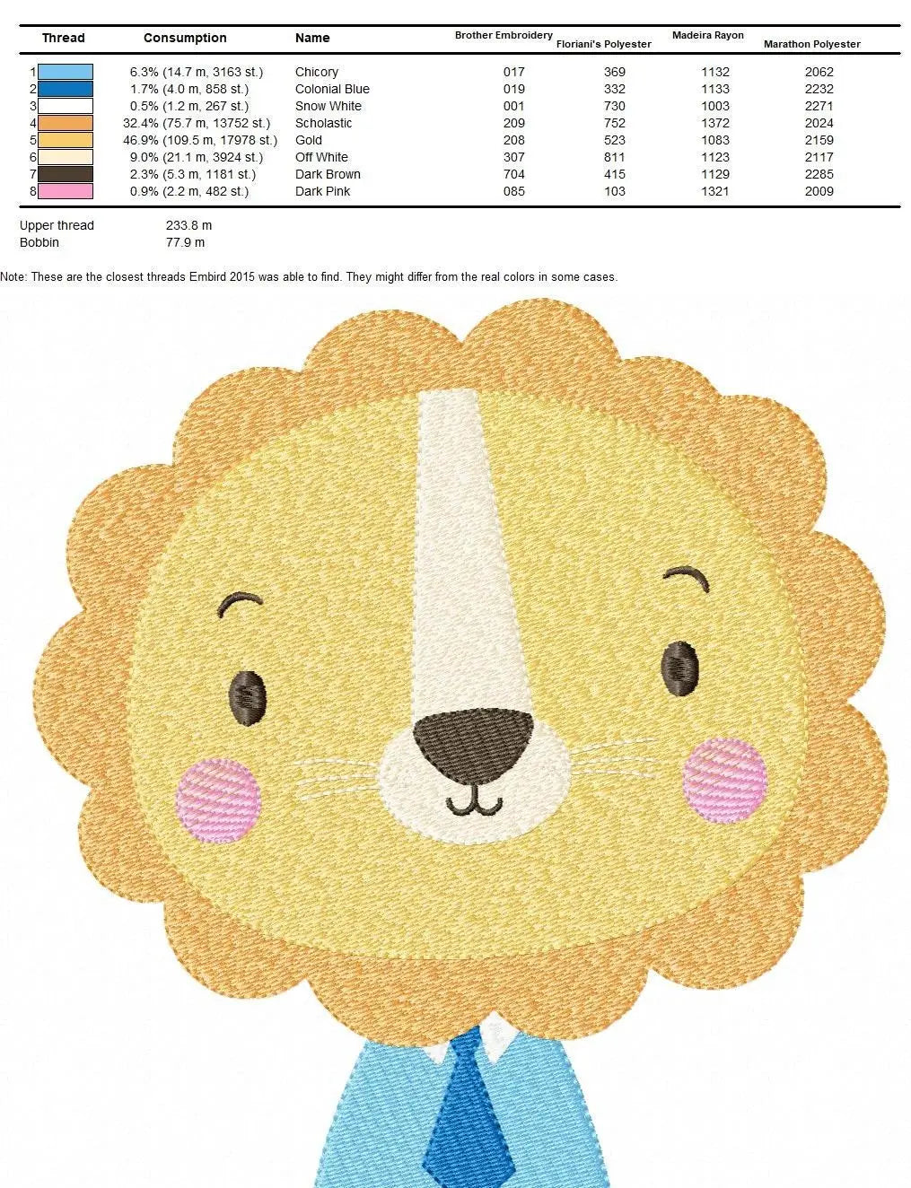 Lion embroidery designs - Safari animal embroidery design machine embroidery pattern - Lion with clothes embroidery file - instant download Marcia Embroidery