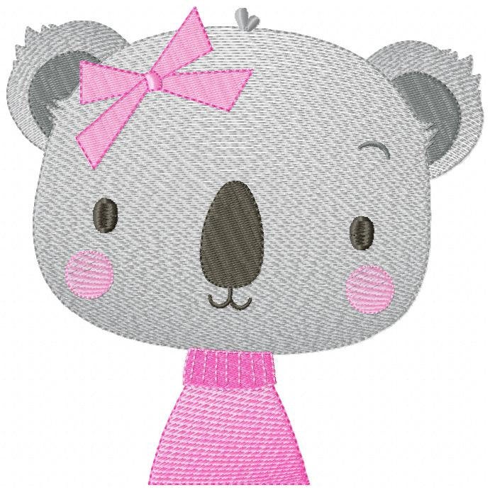 Koala embroidery design - Baby girl embroidery designs machine embroidery pattern - animal embroidery file - blanket pillow towel download