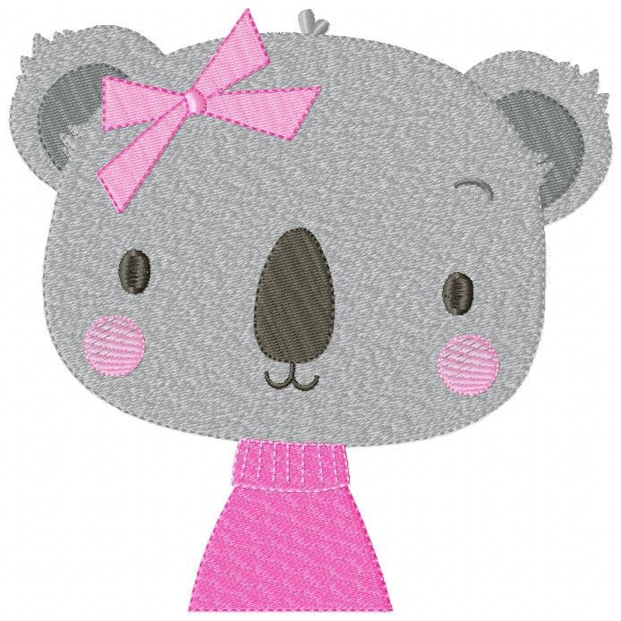 Koala embroidery design - Baby girl embroidery designs machine embroidery pattern - animal embroidery file - blanket pillow towel download