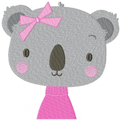 Koala embroidery design - Baby girl embroidery designs machine embroidery pattern - animal embroidery file - blanket pillow towel download