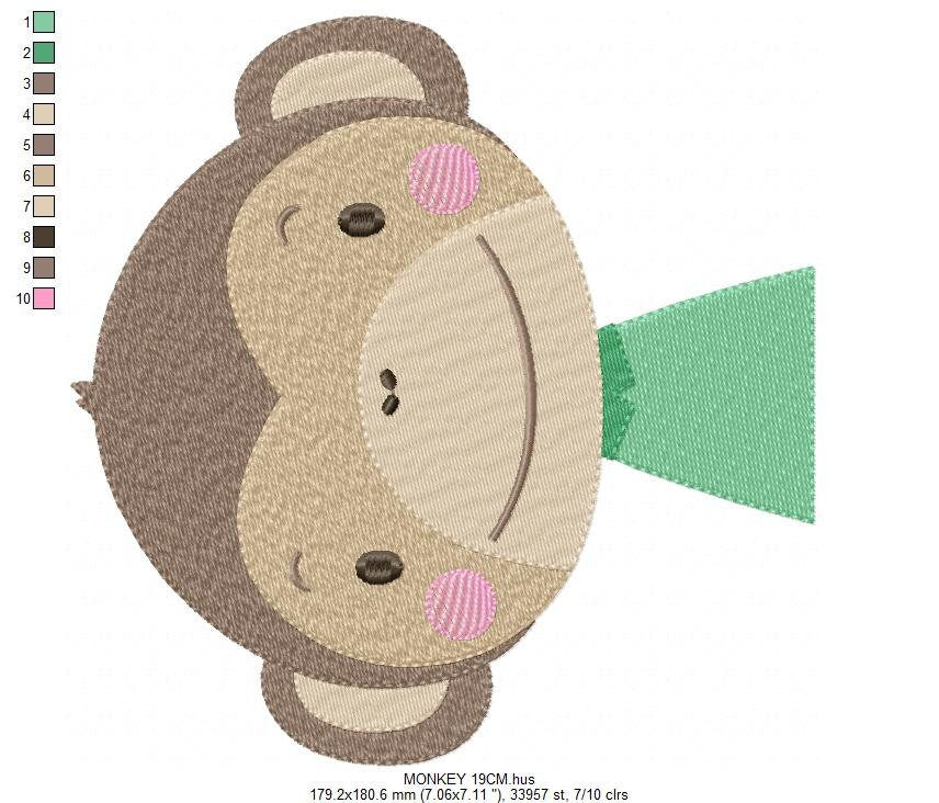 Monkey embroidery designs - Safari embroidery design machine embroidery pattern - Baby boy embroidery file - animal embroidery download