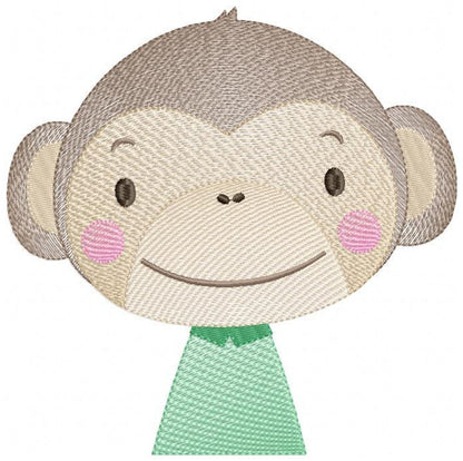 Monkey embroidery designs - Safari embroidery design machine embroidery pattern - Baby boy embroidery file - animal embroidery download