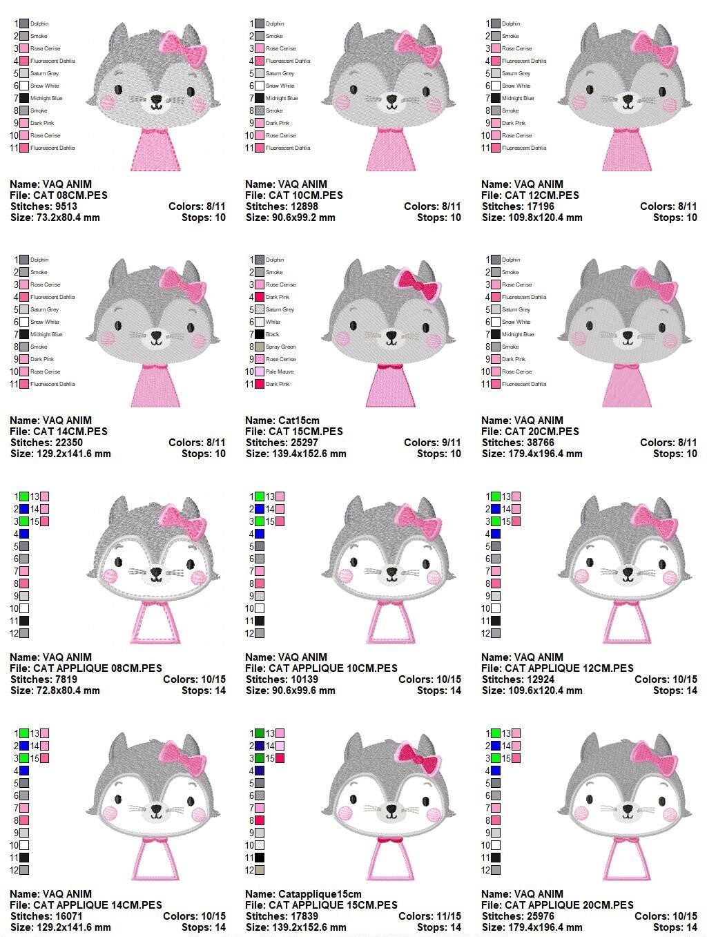 Cat embroidery designs - Safari embroidery design machine embroidery pattern - Baby girl  embroidery file - animal pet embroidery download Marcia Embroidery