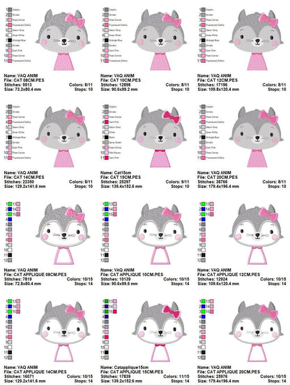 Cat embroidery designs - Safari embroidery design machine embroidery pattern - Baby girl  embroidery file - animal pet embroidery download Marcia Embroidery