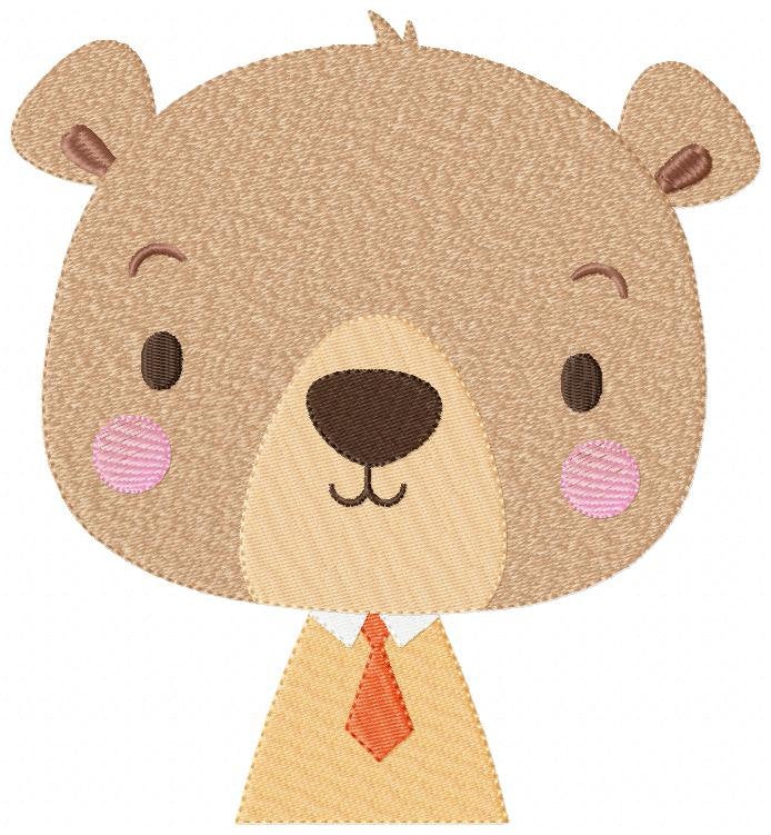 Bear embroidery designs - Safari embroidery design machine embroidery pattern - Baby boy embroidery file -  bear with clothes download