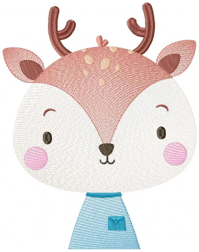 Deer embroidery designs - Safari embroidery design machine embroidery pattern - Baby boy embroidery file -  deer with clothes download HUS Marcia Embroidery