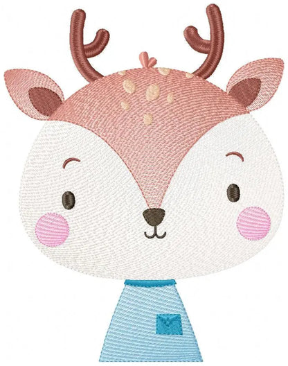 Deer embroidery designs - Safari embroidery design machine embroidery pattern - Baby boy embroidery file -  deer with clothes download HUS Marcia Embroidery