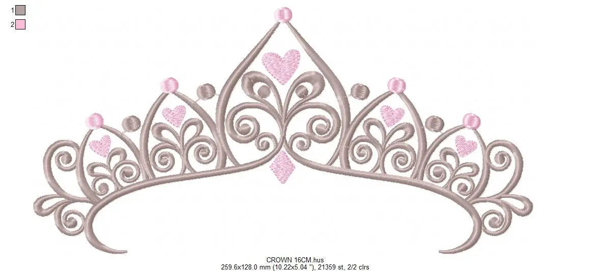 Crown embroidery designs - Princess crown embroidery design machine embroidery pattern - Beauty Pageant Crown design - princess queen crown Marcia Embroidery