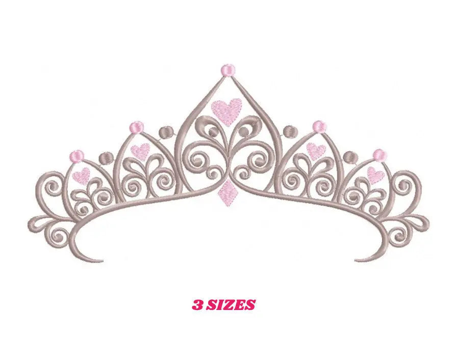 Crown embroidery designs - Princess crown embroidery design machine embroidery pattern - Beauty Pageant Crown design - princess queen crown Marcia Embroidery