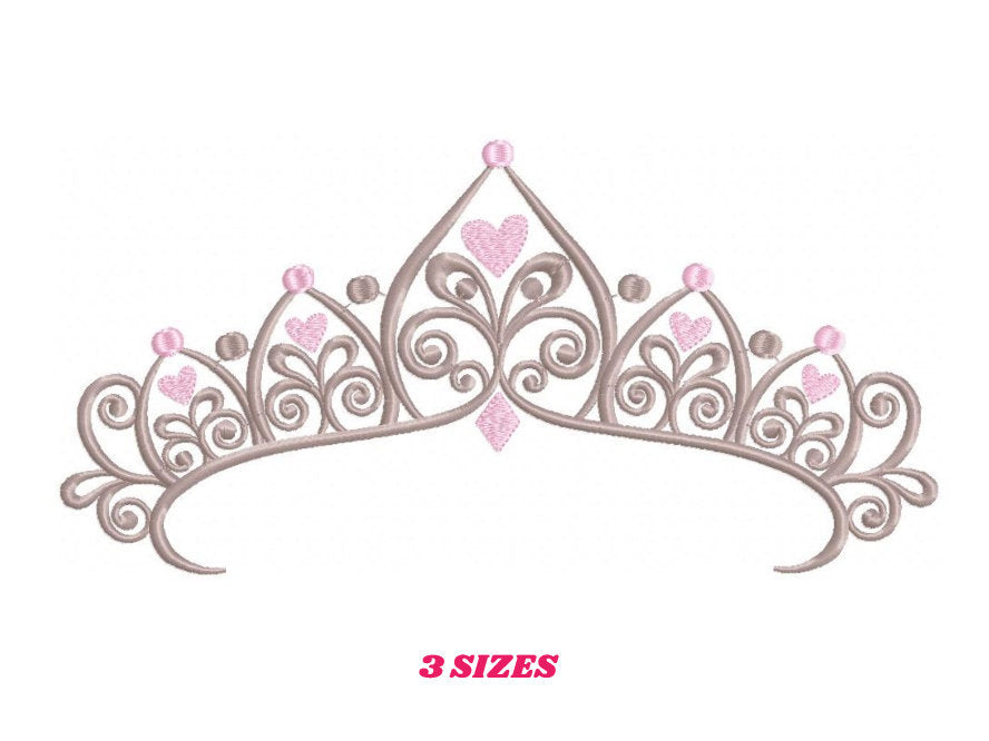Crown embroidery designs - Princess crown embroidery design machine embroidery pattern - Beauty Pageant Crown design - princess queen crown
