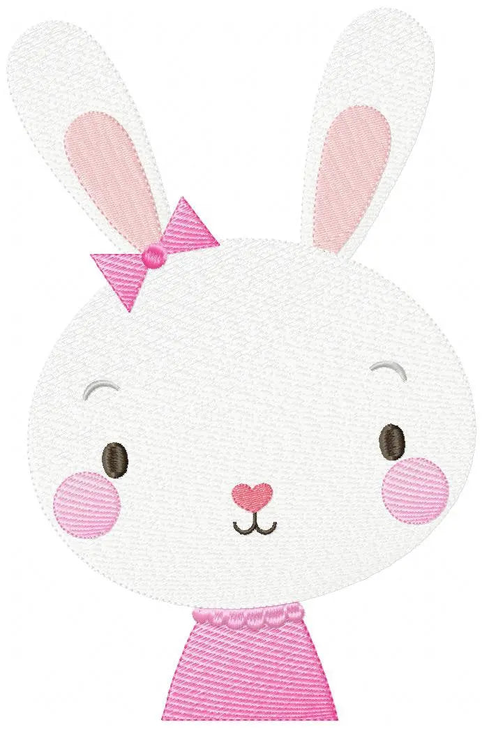 Bunny embroidery designs - Rabbit embroidery design machine embroidery pattern - Baby girl embroidery file - bunny with clothes download Marcia Embroidery