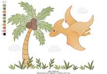 Cargar imagen en el visor de la galería, Dinosaur embroidery designs - Dino embroidery design machine embroidery pattern - Baby boy embroidery file Pterodactly Design digital file
