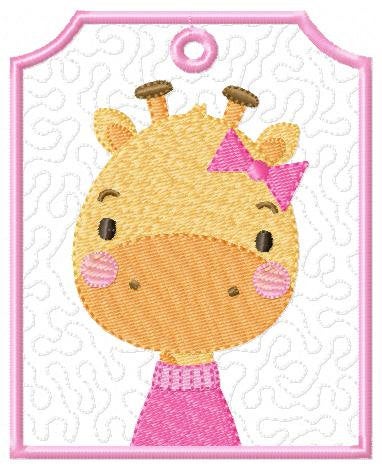 Giraffe embroidery designs - Animal embroidery design machine embroidery pattern - Baby girl embroidery file - giraffe with clothes download