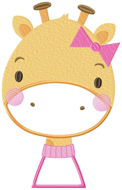 Giraffe embroidery designs - Animal embroidery design machine embroidery pattern - Baby girl embroidery file - giraffe with clothes download