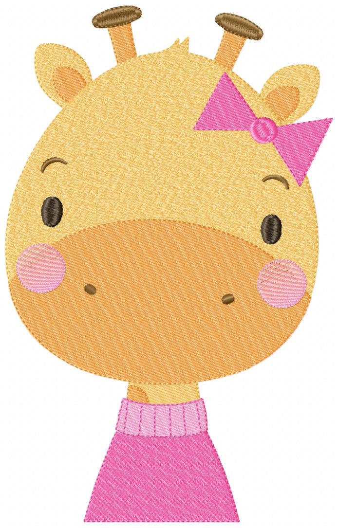 Giraffe embroidery designs - Animal embroidery design machine embroidery pattern - Baby girl embroidery file - giraffe with clothes download