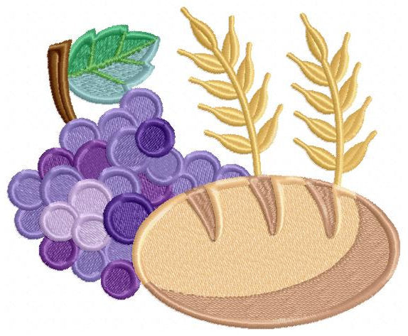 Eucharist embroidery designs - Communion embroidery design machine embroidery pattern - Catholic embroidery file - Grape Bread Wheat church