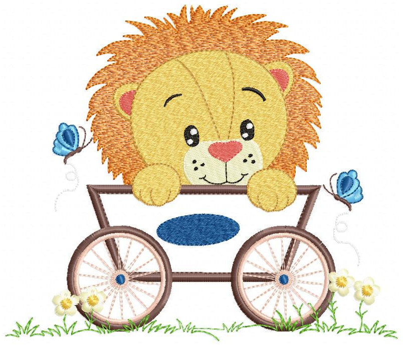 Lion embroidery designs - Animal embroidery design machine embroidery pattern - Baby boy embroidery file - lion applique design Safari pes