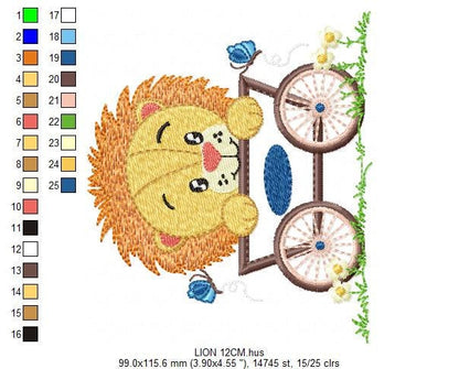 Lion embroidery designs - Animal embroidery design machine embroidery pattern - Baby boy embroidery file - lion applique design Safari pes