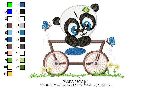 Panda embroidery design - Animal in agon embroidery designs machine embroidery pattern - Baby boy embroidery file - tag embroidery download Marcia Embroidery