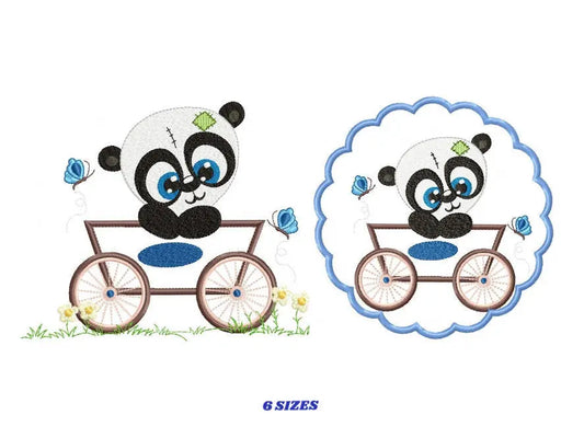 Panda embroidery design - Animal in agon embroidery designs machine embroidery pattern - Baby boy embroidery file - tag embroidery download Marcia Embroidery