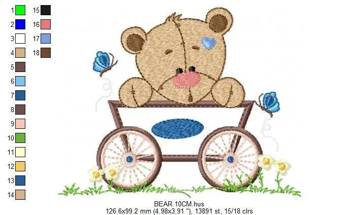 Bear embroidery design - Animals embroidery designs machine embroidery pattern - Baby boy embroidery - Safari embroidery file Tag Frame Marcia Embroidery