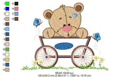 Bear embroidery design - Animals embroidery designs machine embroidery pattern - Baby boy embroidery - Safari embroidery file Tag Frame Marcia Embroidery