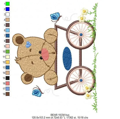 Bear embroidery design - Animals embroidery designs machine embroidery pattern - Baby boy embroidery - Safari embroidery file Tag Frame Marcia Embroidery