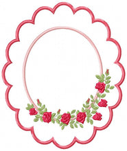 Cargar imagen en el visor de la galería, Roses frame embroidery designs - Monogram embroidery design machine embroidery pattern - Floral Frame embroidery file - wreath of flowers
