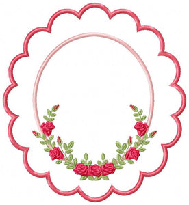 Roses frame embroidery designs - Monogram embroidery design machine embroidery pattern - Floral Frame embroidery file - wreath of flowers