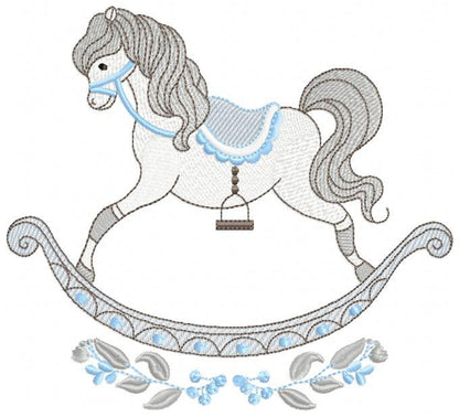 Toy Horse embroidery design - Baby boy embroidery designs machine embroidery pattern - Horse toy embroidery file - instant download pes jef