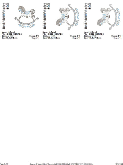 Toy Horse embroidery design - Baby boy embroidery designs machine embroidery pattern - Horse toy embroidery file - instant download pes jef
