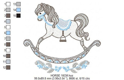 Toy Horse embroidery design - Baby boy embroidery designs machine embroidery pattern - Horse toy embroidery file - instant download pes jef