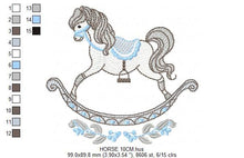 Cargar imagen en el visor de la galería, Toy Horse embroidery design - Baby boy embroidery designs machine embroidery pattern - Horse toy embroidery file - instant download pes jef
