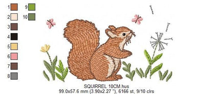 Squirrel embroidery design - Animal embroidery designs machine embroidery pattern - Woodland animals embroidery file - instant download