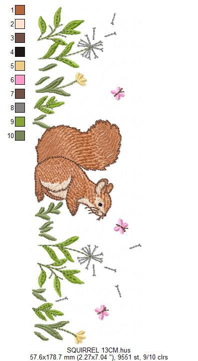Squirrel embroidery design - Animal embroidery designs machine embroidery pattern - Woodland animals embroidery file - instant download