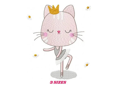 Cat embroidery designs - Ballerina embroidery design machine embroidery pattern - Baby girl embroidery file - Ballet Princess cat download Marcia Embroidery