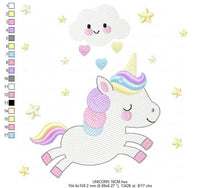 Carica l&#39;immagine nel visualizzatore di Gallery, Unicorn embroidery designs - Baby Girl embroidery design machine embroidery pattern - Fantasy embroidery - newborn layette unicorn design
