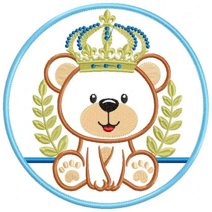 Teddy Bear embroidery designs - Baby Boy embroidery design machine embroidery pattern - kid embroidery file - King Bear applique Tag wreath Marcia Embroidery
