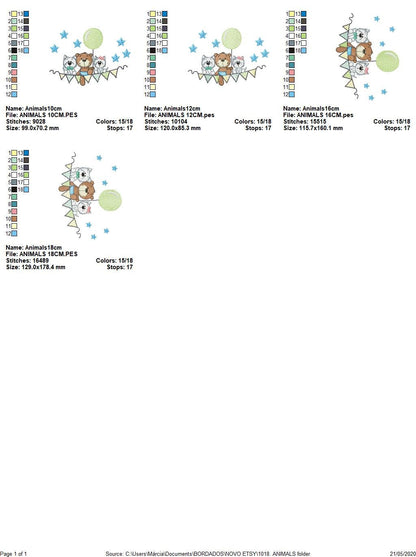 Bear embroidery designs - Animals embroidery design machine embroidery pattern - Dog embroidery file - baby boy embroidery instant download