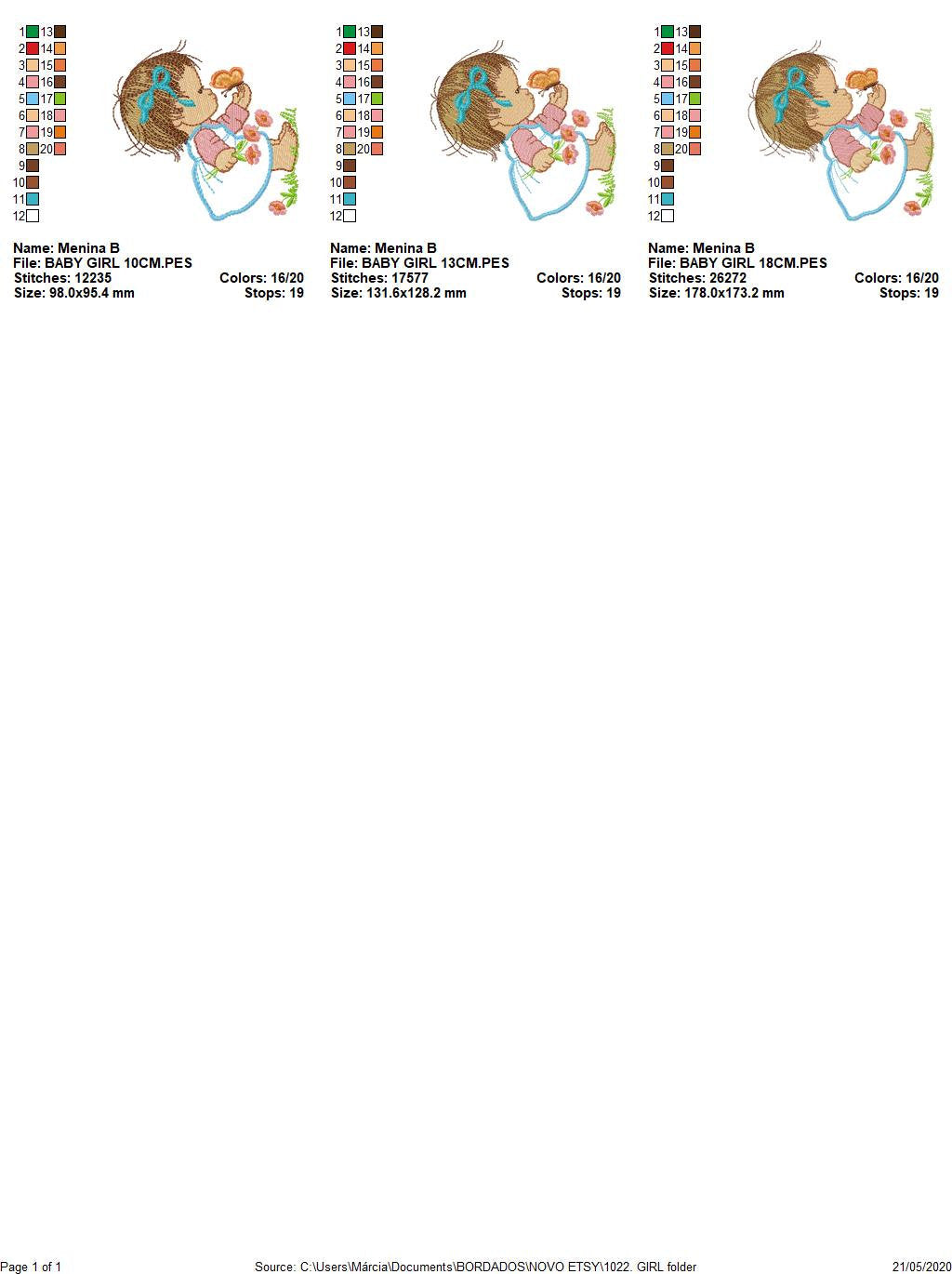 Baby girl embroidery designs - Toddler embroidery design machine embroidery pattern - girl with butterfly embroidery file - instant download